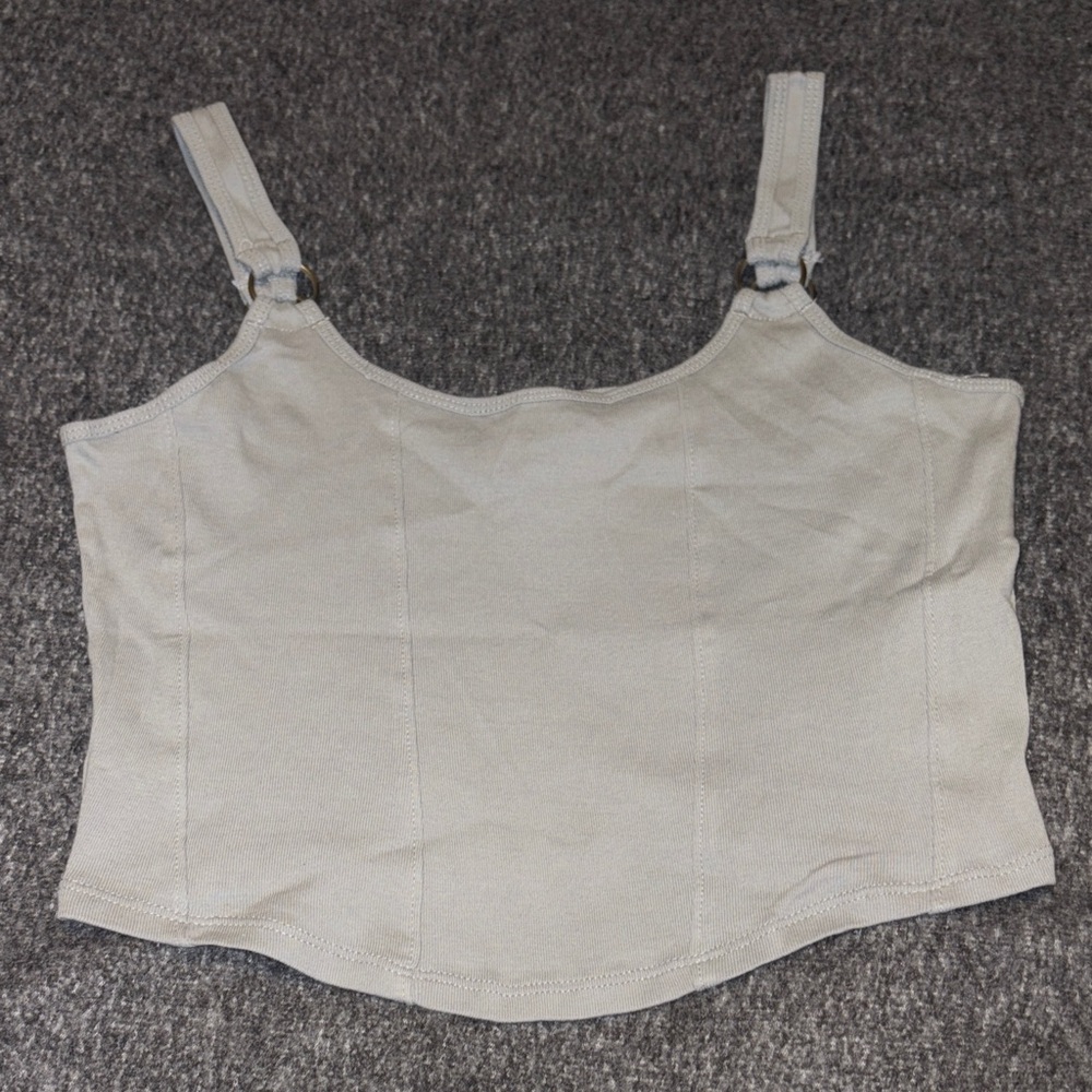 Gray Crop Top